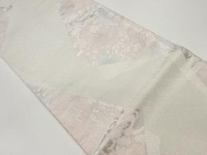 民家に松竹梅・花々模様織出し袋帯